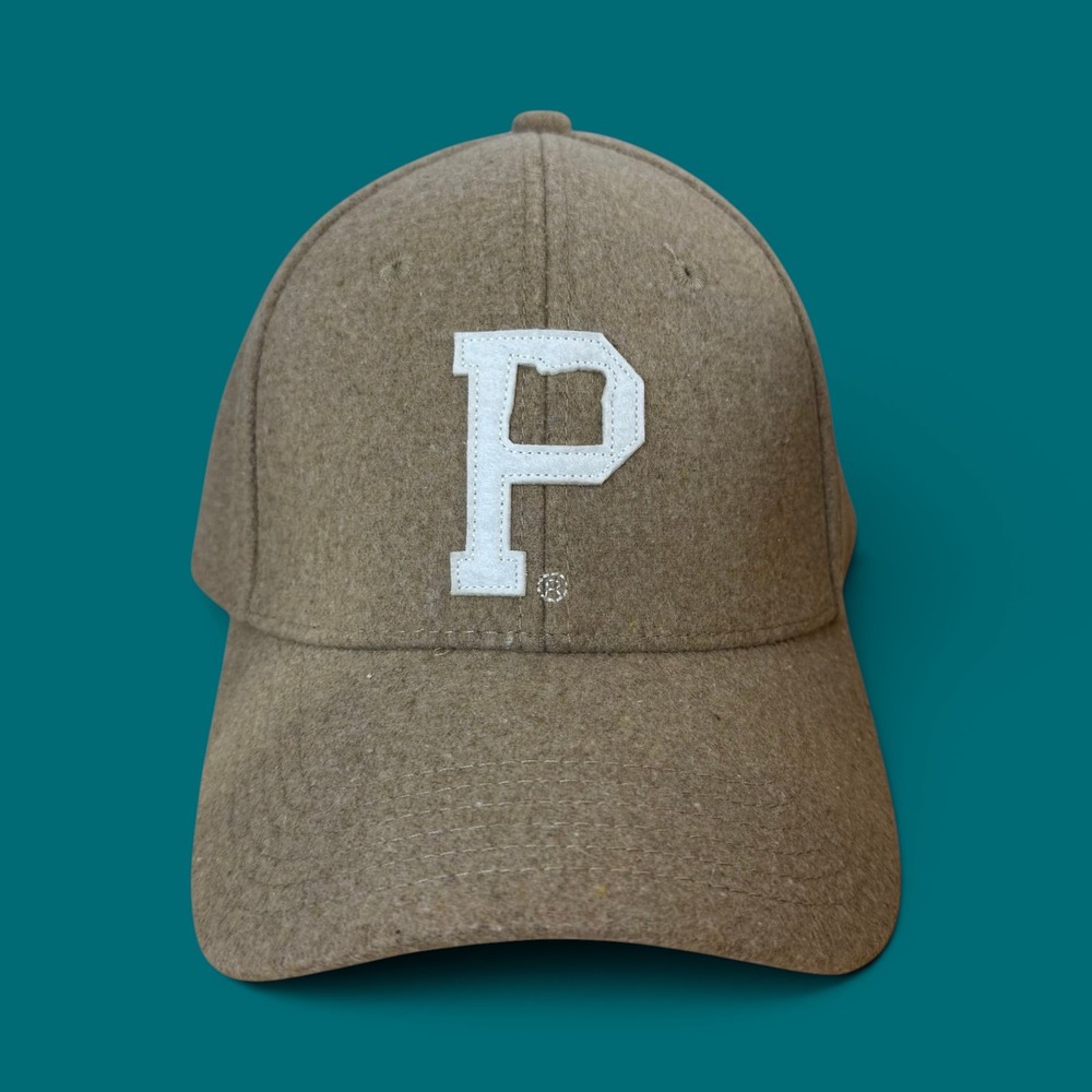Portland‎ Gear Wool Blend Baseball Cap Tan P Logo Leather Strap Adjustable Hat